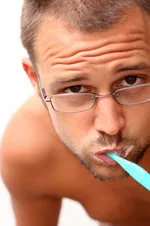 Man brushing his teeth