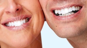 Two people with sparkly smiles