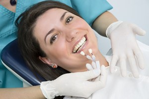 Smiling woman in chair