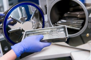 sterilization machine being used